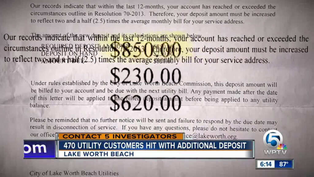 1 400 Electric Deposit Lake Worth Beach Customers Hit With Surprise