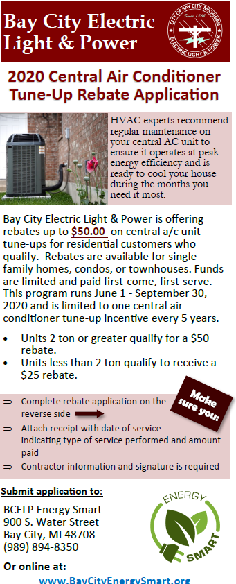 A C Tune Up BAY CITY ELECTRIC LIGHT POWER ENERGY SMART PROGRAM