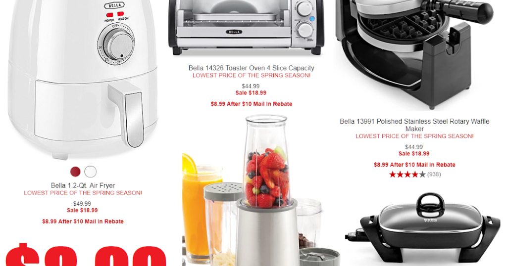 Bella Kitchen Appliances Only 8 99 Each After 10 Rebate Back Free 