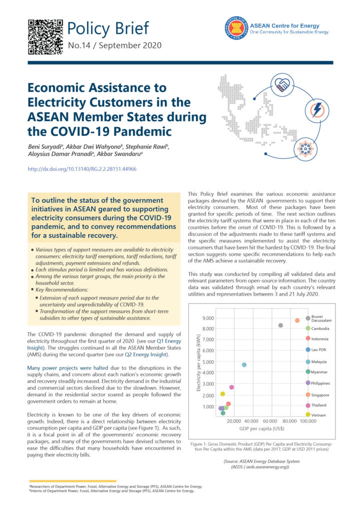 Economic Assistance To Electricity Customers In The ASEAN Countries