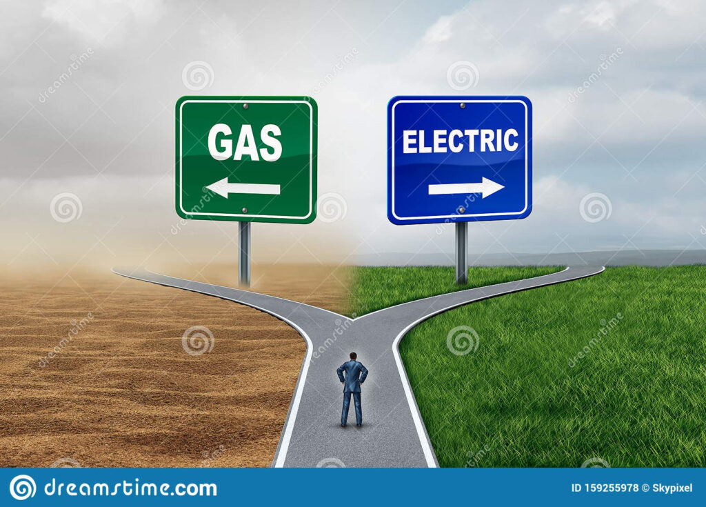 Gas VS Electric Stock Illustration Illustration Of Fueling 159255978