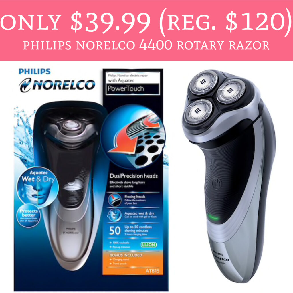 Only 39 99 Regular 120 Philips Norelco 4400 Rotary Razor Deal 