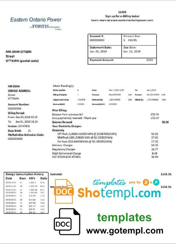 Pin On Utility Bills