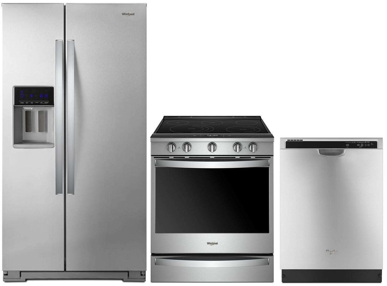 Whirlpool 3 Piece Kitchen Appliance Package With WRS571CIHZ 36 Inch 