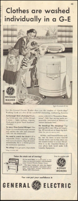 1950 Vintage Ad For General Electric Wringer Washer Retro Appliance 