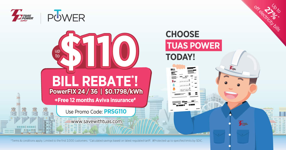 Online Exclusive Sign Up Tuas Power Electricity Plan Enjoy Up To 