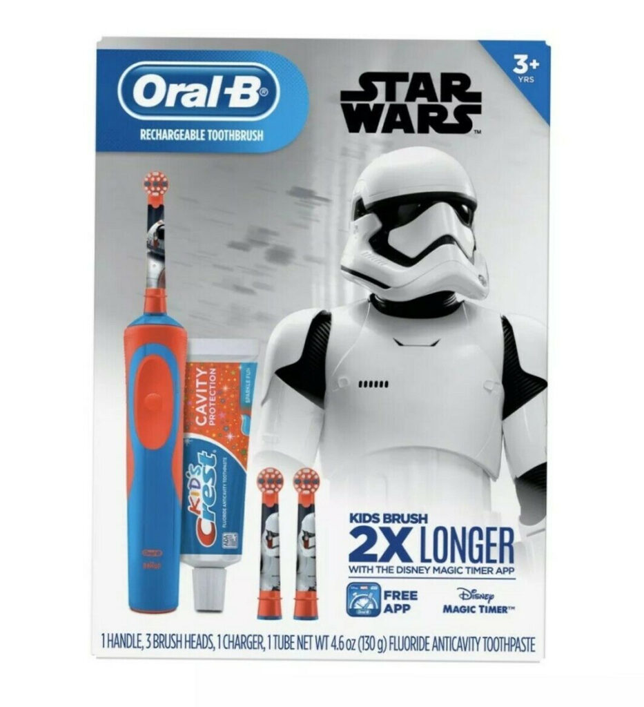 Oral B Kid s Vitality Star Wars Electric Rechargeable Toothbrush Crest 