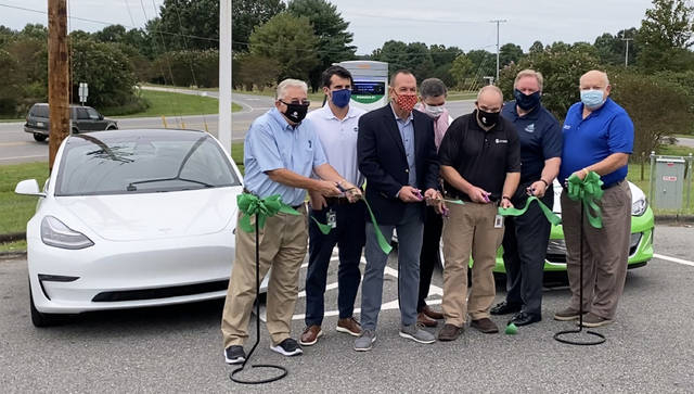 Ribbon Cut On Electric Car Charger The Elkin Tribune