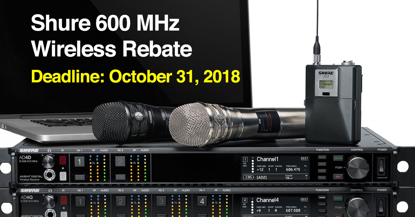 Shure 600 MHz Wireless Rebate Ends October 31 2018