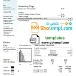 USA Pennsylvania PPL Electric Utility Bill Template In Word Format