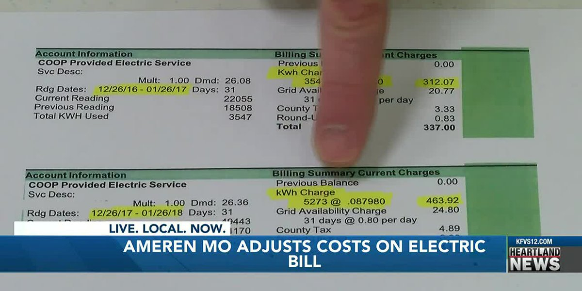 Ameren MO Adjusts Costs On Electric Bill