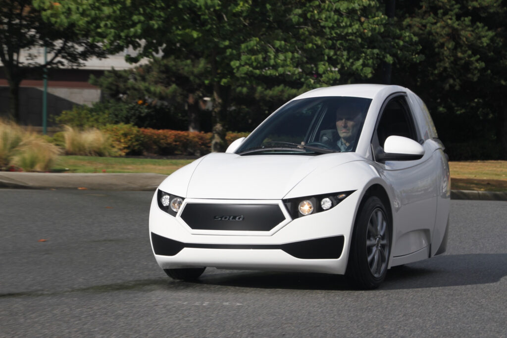 Electra Meccanica Solo Three wheeled Electric Car Unveiled