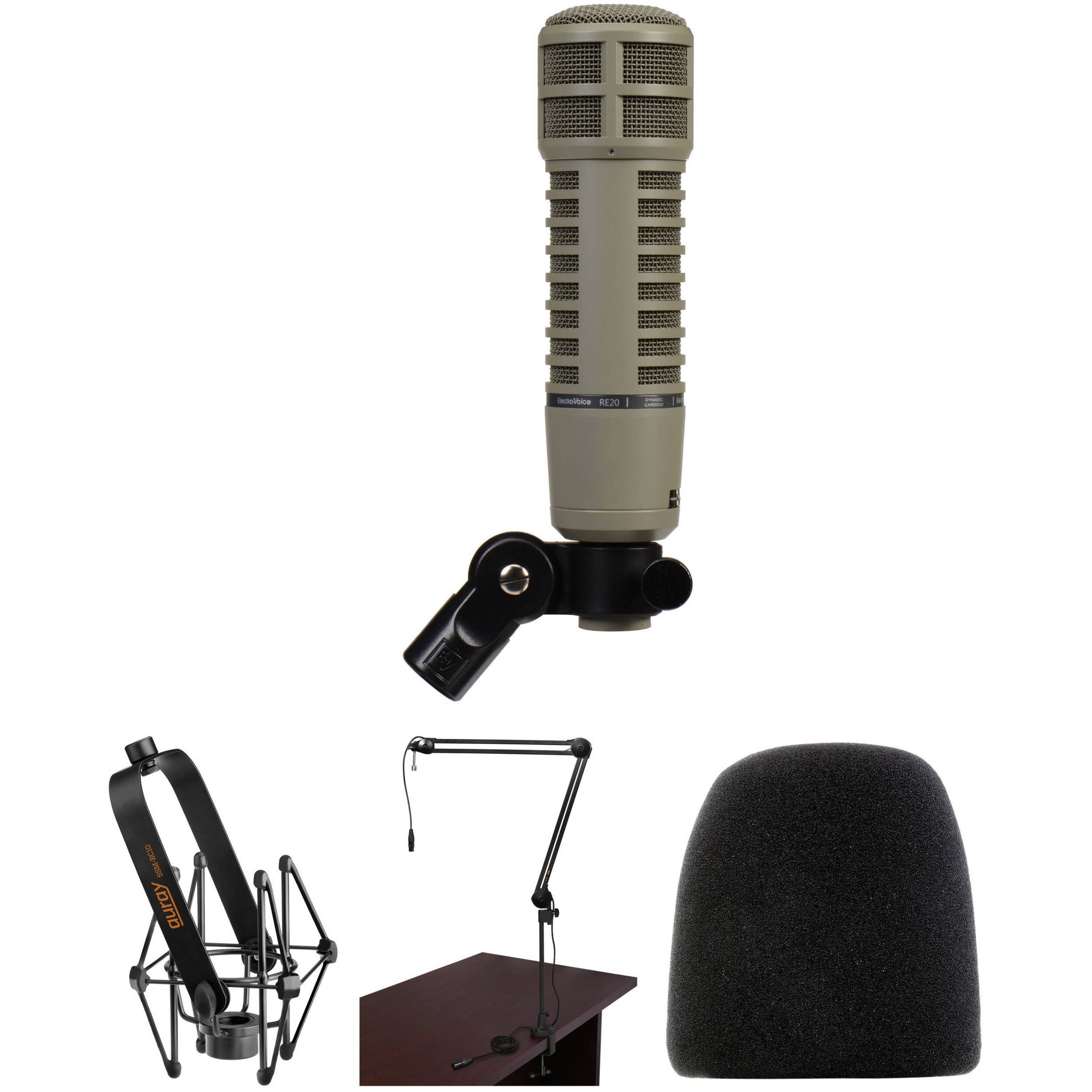 Electro Voice RE20 Dynamic Microphone Broadcaster Kit Fawn