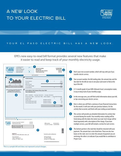 Nuevo Dise o Del Recibo El Paso Electric