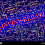 Online Rebate Representing World Wide Web And Partial Refund Stock