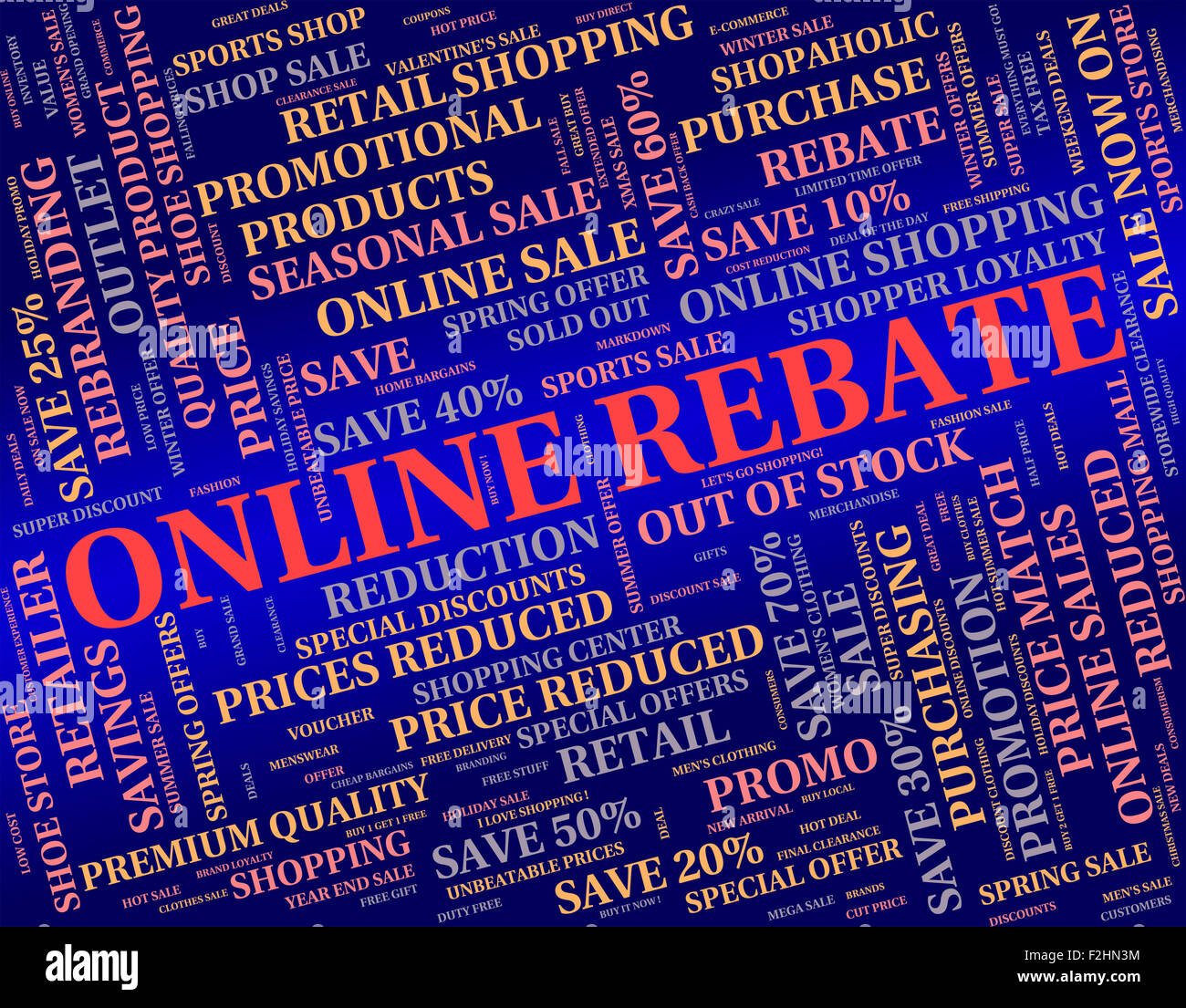 Online Rebate Representing World Wide Web And Partial Refund Stock 