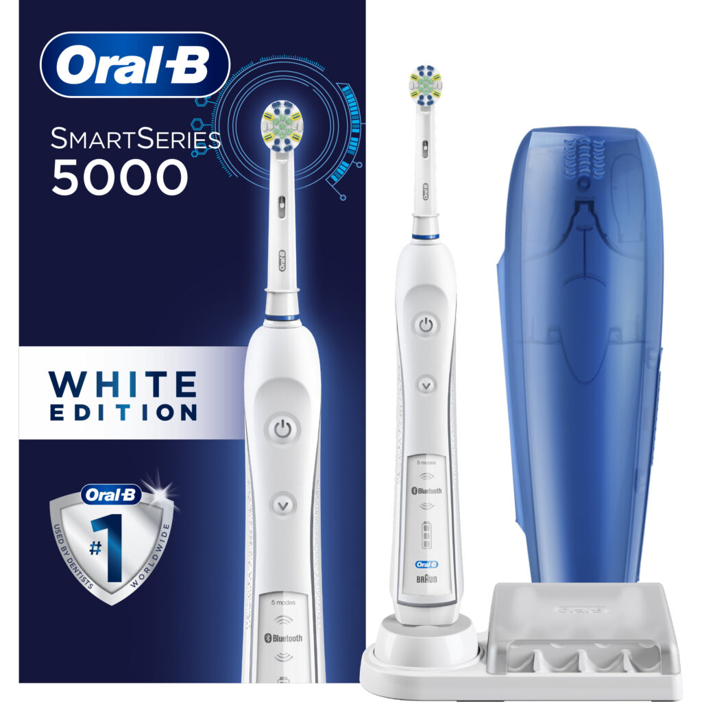 Oral B 5000 SmartSeries Electric Toothbrush Rechargeable White 