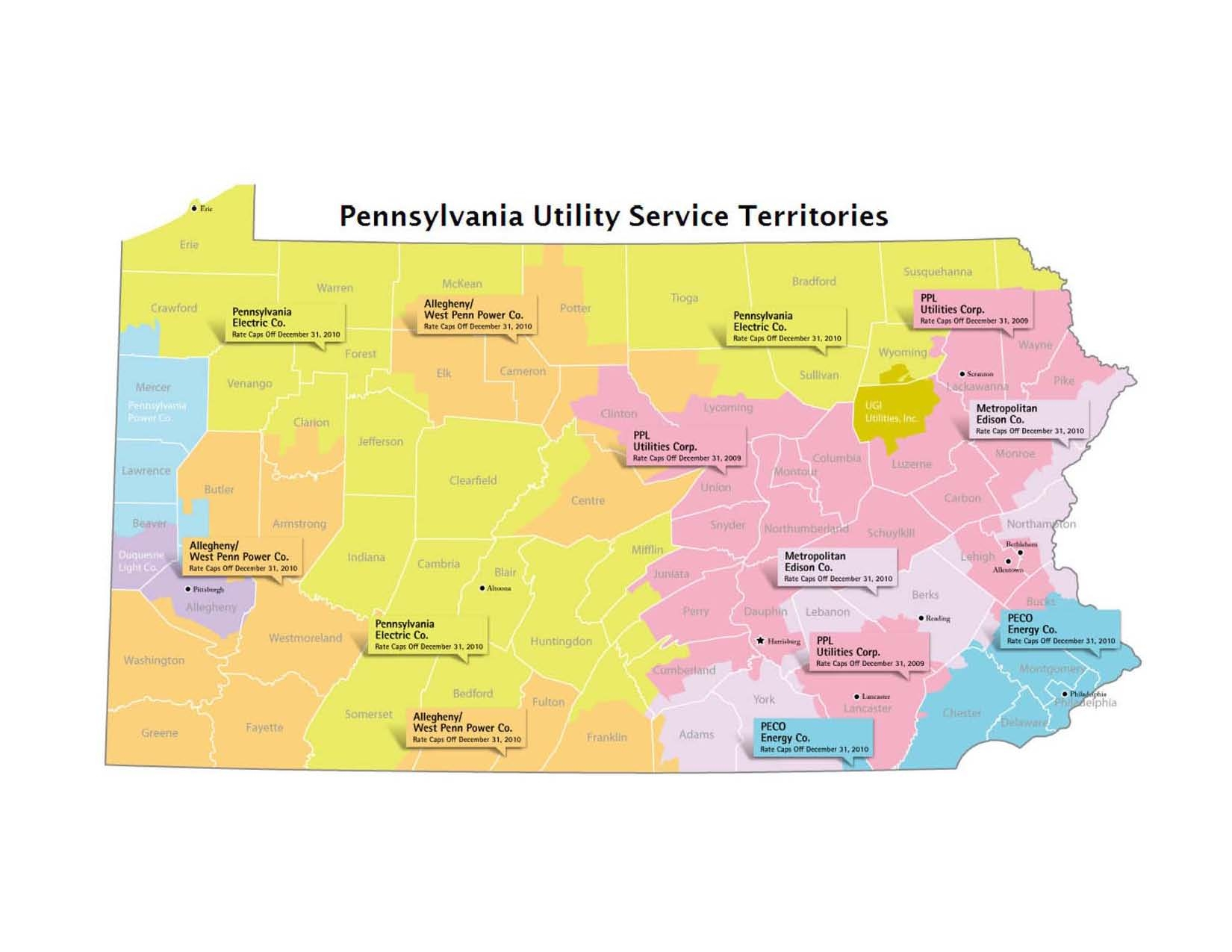 Pennsylvania Electric Utility Map