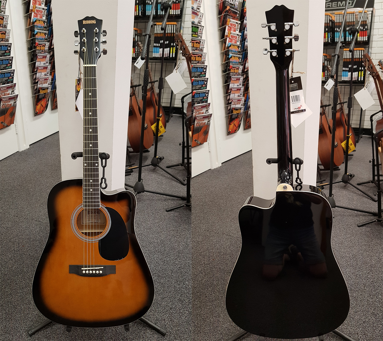 REDDING ELECTRIC ACOUSTIC Sunburst DREADNOUGHT WITH CUTAWAY Mudgee 