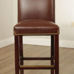 Statesville Chair Company Pair Of Leather Bar Stools Etsy