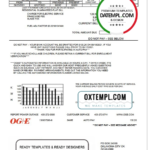 USA Oklahoma OGE Energy Utility Bill Template In Word And Bill