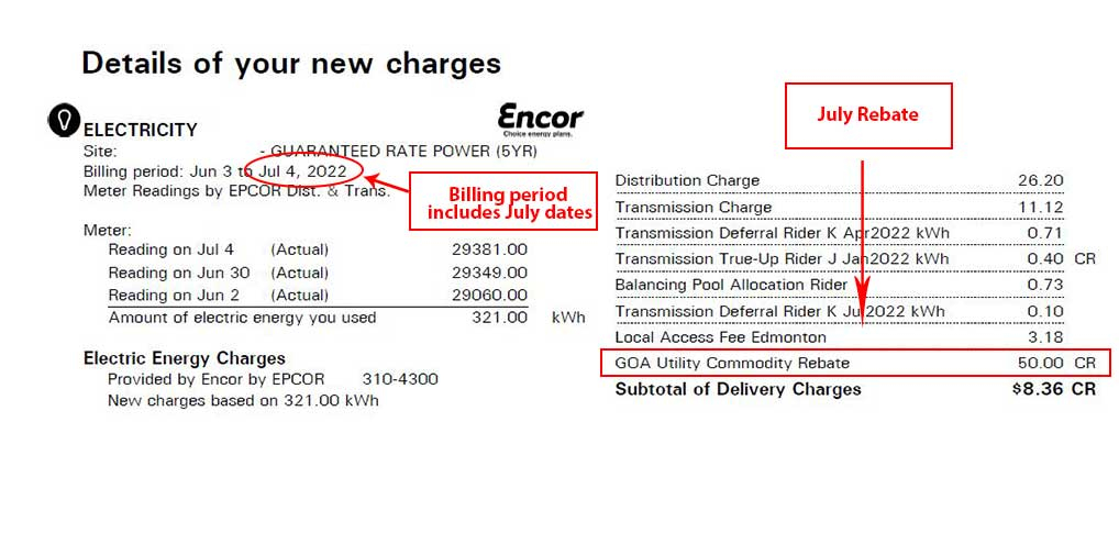 Utilities Consumer Advocate Electricity Rebate Program