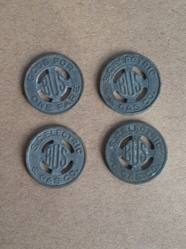 Vintage Metal Bus Token LOT Of 4 SC Electric Gas Co South Carolina 