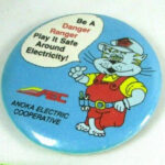 VTG Anoka Electric Cooperative Danger Ranger Pin Button Anthropomorphic