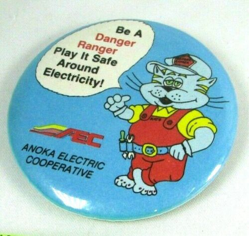 VTG Anoka Electric Cooperative Danger Ranger Pin Button Anthropomorphic 