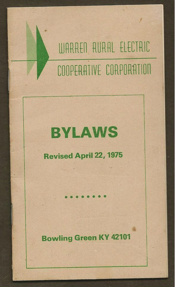 WARREN RURAL ELECTRIC COOPERATIVE CORPORATION BYLAWS 1975 BOWLING GREEN 